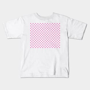 Pink Hearts Pattern Kids T-Shirt